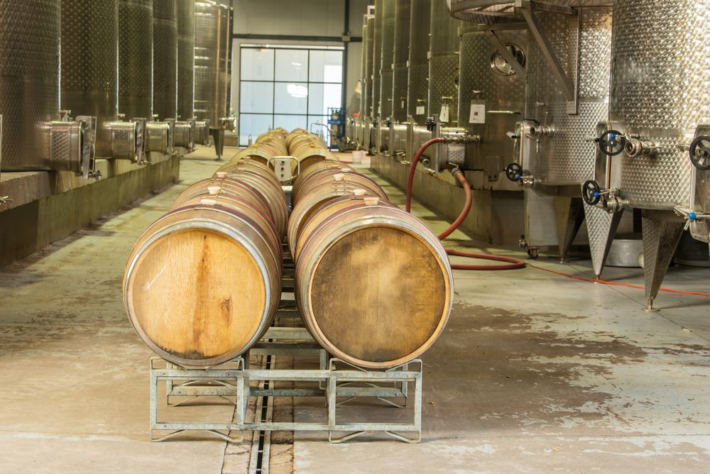 Wine barrel crush facility